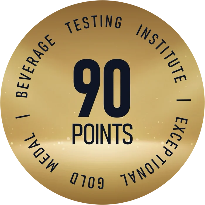 Beverage Testing Institute — 90 points, Gold Medal, Exceptional